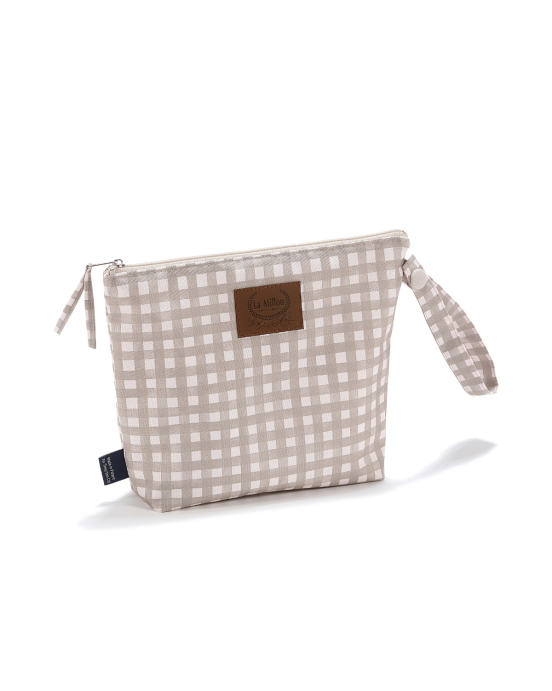 Αδιάβροχο Τσαντάκι Καλλυντικών Beige Vichy (S)