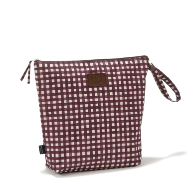 Αδιάβροχο Τσαντάκι Καλλυντικών Burgundy Vichy (XL)