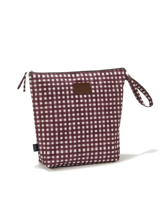 Αδιάβροχο Τσαντάκι Καλλυντικών Burgundy Vichy (XL)