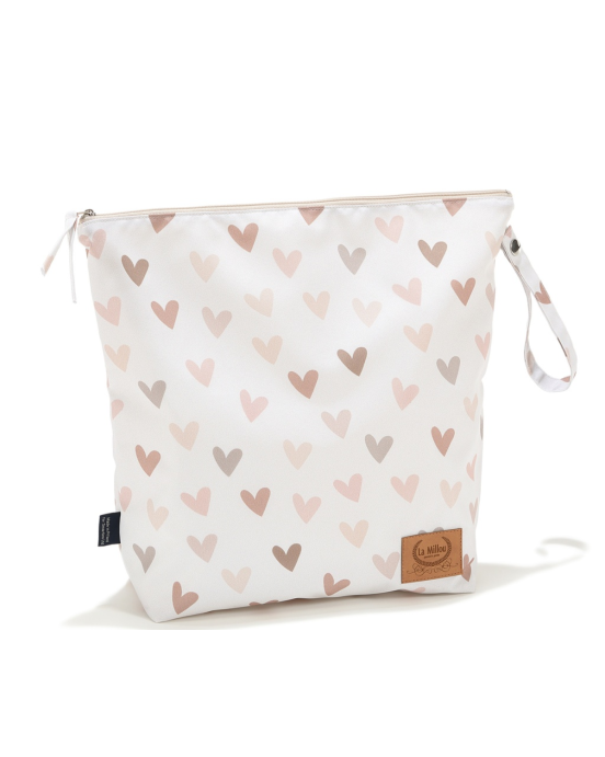Αδιάβροχο Τσαντάκι Καλλυντικών Heartbeat Beige (XL)