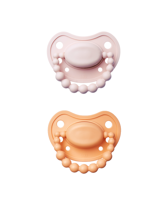 Σετ πιπίλες LUU Kids – Velvet Blush & Summer Apricot – 6 μηνών +
