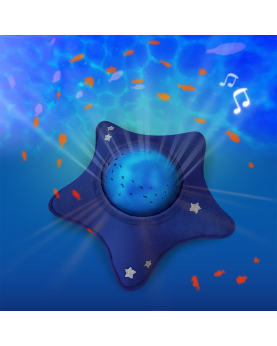 DAP01-BLUESTAR. Προβολέας Αστέρι υφασμάτινο με εικόνες θαλάσσης & ήχους.