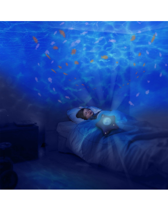 DAP01-BLUESTAR. Προβολέας Αστέρι υφασμάτινο με εικόνες θαλάσσης & ήχους.