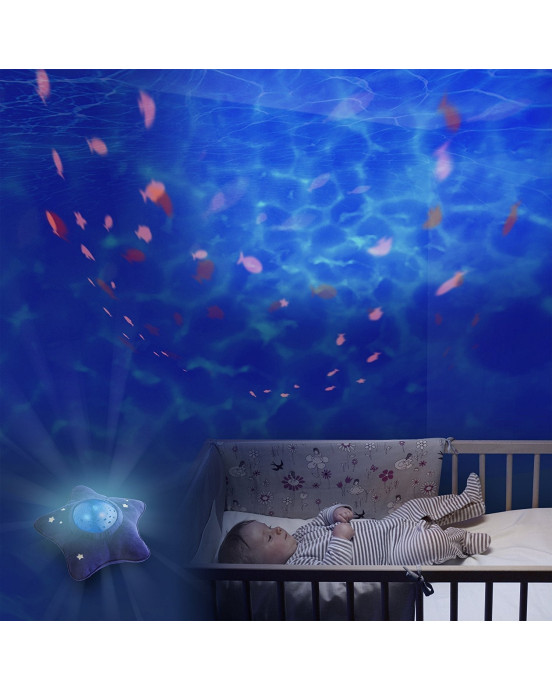 DAP01-BLUESTAR. Προβολέας Αστέρι υφασμάτινο με εικόνες θαλάσσης & ήχους.