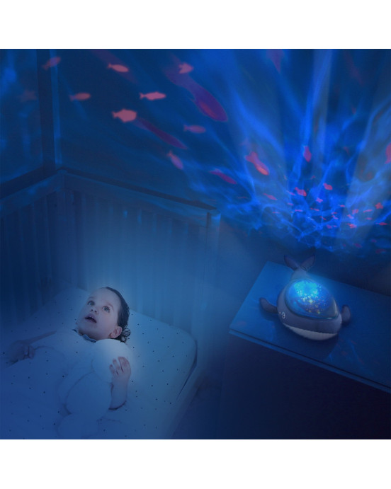 AAQ01-TEALWHALE. Προβολέας υφασμάτινη Φάλαινα με εικόνες θαλάσσης & ήχους