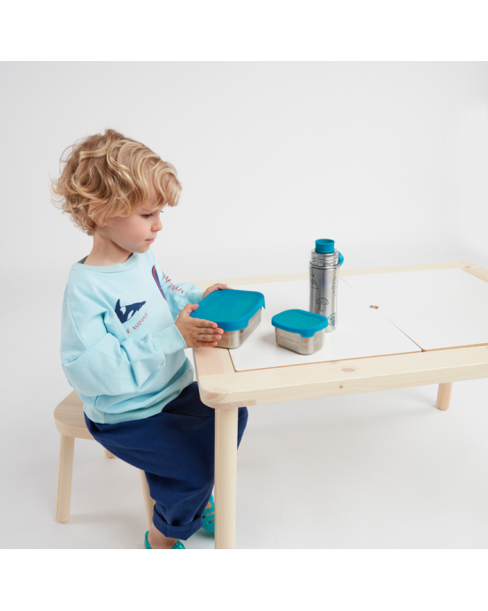 AFFENZAHN. Σετ από 2 ανοξείδωτα τάπερ φαγητού (πετρόλ)