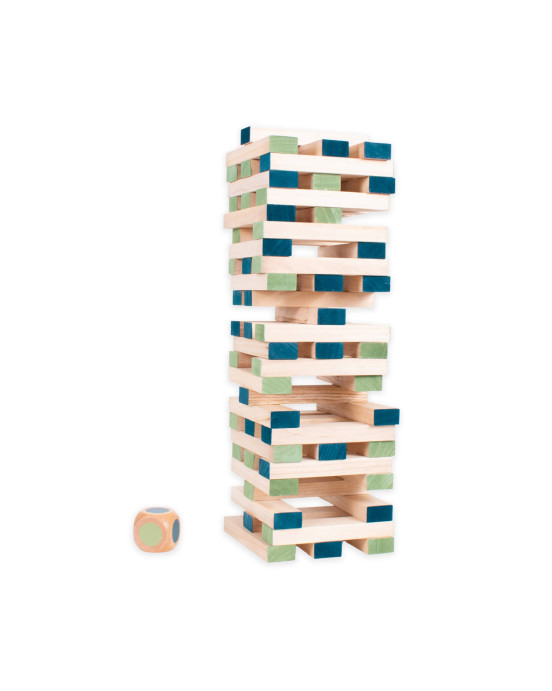 BS TOYS. Παιχνίδι ισορροπίας & στρατηγικής με ξύλινα τουβλάκια και ζάρι