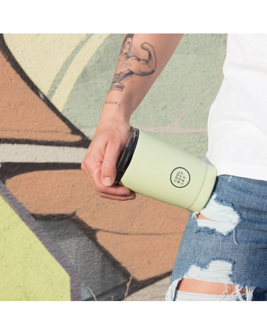 COOL BOTTLES. Ανοξείδωτο ποτήρι-θερμός Απαλό Πράσινο 330ml