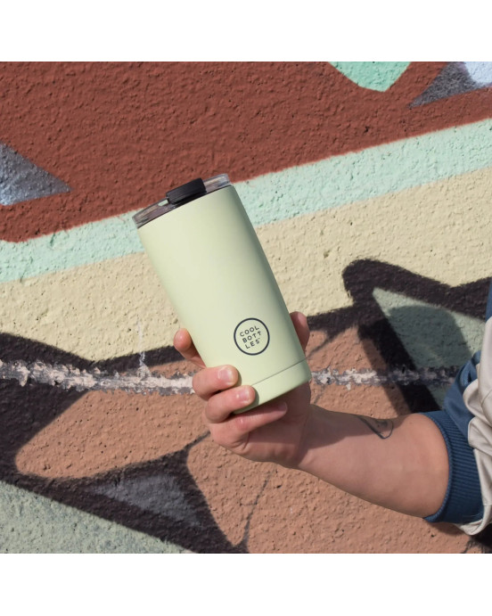 COOL BOTTLES. Ανοξείδωτο ποτήρι-θερμός Απαλό Πράσινο 330ml
