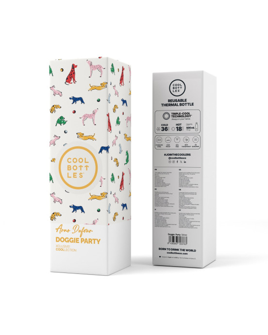 COOL BOTTLES. Ανοξείδωτο μπουκάλι Σκυλάκια σε πάρτυ 500ml