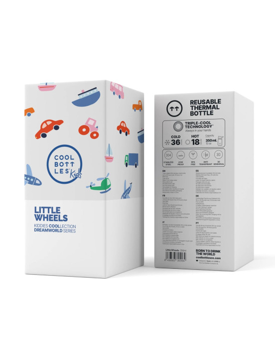 COOL BOTTLES. Ανοξείδωτο παιδικό παγούρι Μικρές Ρόδες 350ml