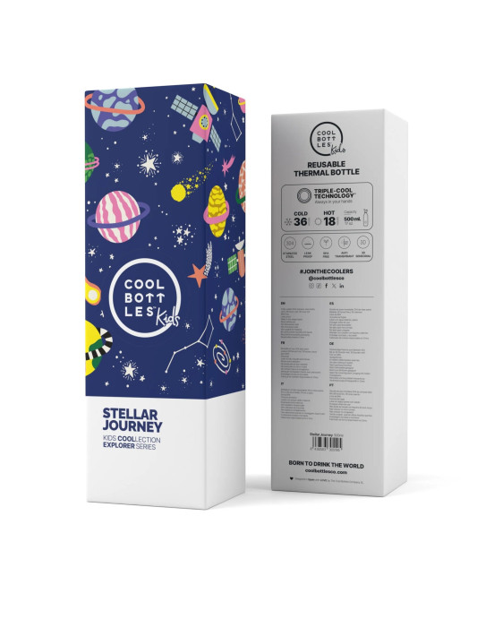 COOL BOTTLES. Ανοξείδωτο παιδικό μπουκάλι Αστρικό Ταξίδι 500ml