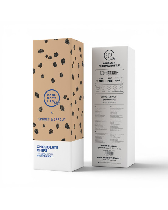 COOL BOTTLES. Ανοξείδωτο παιδικό μπουκάλι Chocolate Chips 350ml
