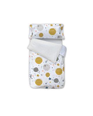 COZYKIDS. Σετ κλινοσκέπασμα + σεντόνι με λάστιχο (ενωμένα με φερμουάρ) Διάστημα 90x200