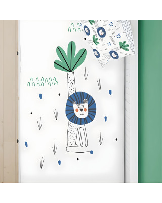 COZYKIDS. Σετ κλινοσκέπασμα + σεντόνι με λάστιχο (ενωμένα με φερμουάρ) Λιοντάρι 90x200