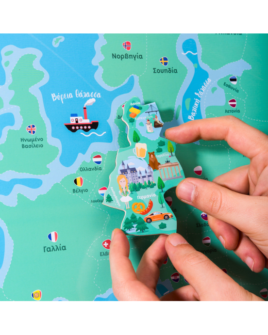 Cozykids - Μαγνητικός χάρτης παζλ Ευρώπη