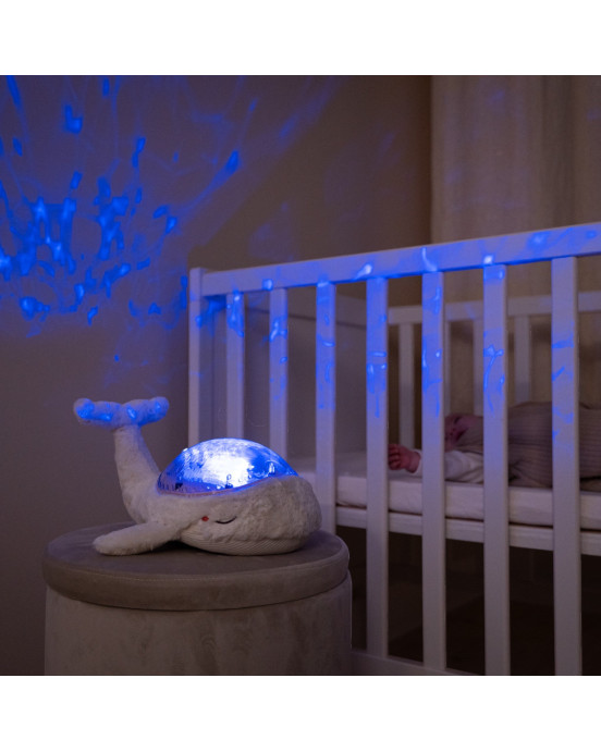 CLOUD B. Υφασμάτινος προβολέας νυχτός Tranquil Φάλαινα (λευκό)