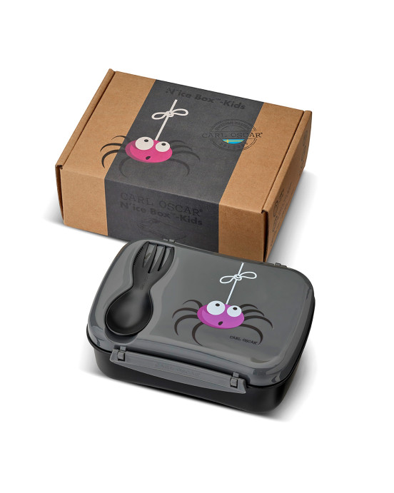 CARL OSCAR. Φαγητοδοχείο με παγοκύστη N'ice Box Αράχνη - Γκρι