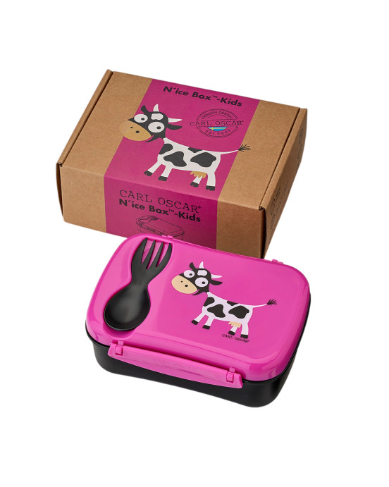 CARL OSCAR. Φαγητοδοχείο με παγοκύστη N'ice Box Αγελάδα - Μωβ