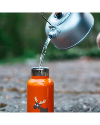 CARL OSCAR. Ανοξείδωτο μπουκάλι-θερμός 350ml TEMPflask Τάρανδος - Πορτοκαλί