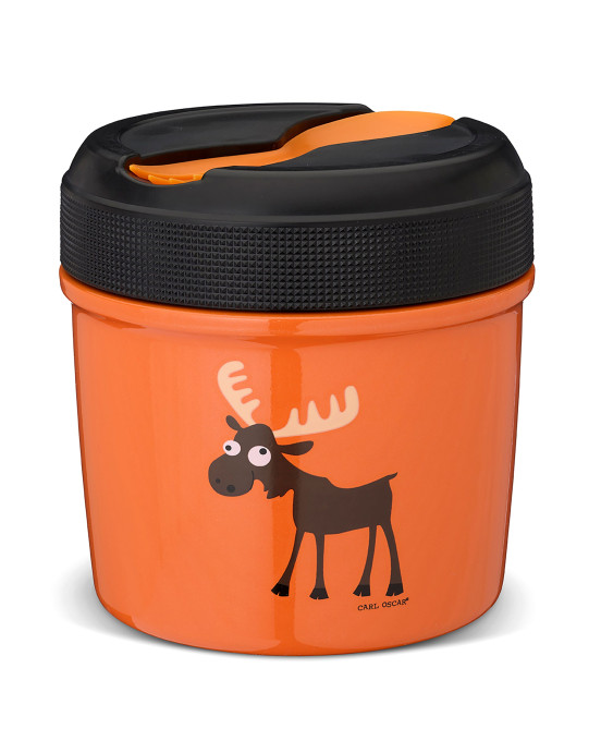 CARL OSCAR. Ανοξείδωτο θερμός φαγητοδοχείο με μαχαιροπίρουνο 500ml TEMP LunchJar Τάρανδος - Πορτοκαλ