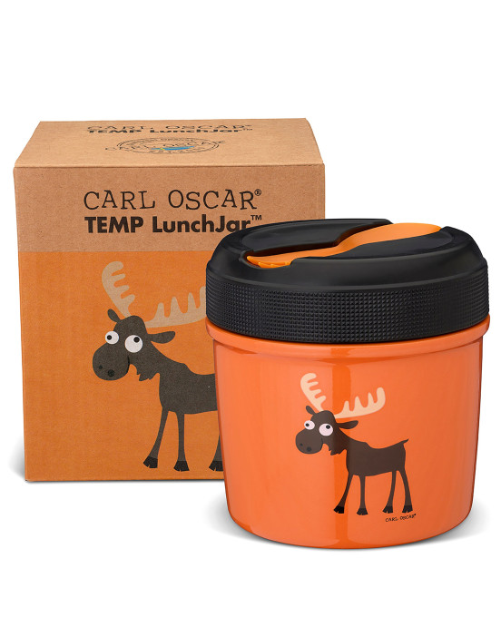 CARL OSCAR. Ανοξείδωτο θερμός φαγητοδοχείο με μαχαιροπίρουνο 500ml TEMP LunchJar Τάρανδος - Πορτοκαλ