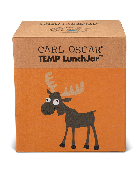 CARL OSCAR. Ανοξείδωτο θερμός φαγητοδοχείο με μαχαιροπίρουνο 500ml TEMP LunchJar Τάρανδος - Πορτοκαλ