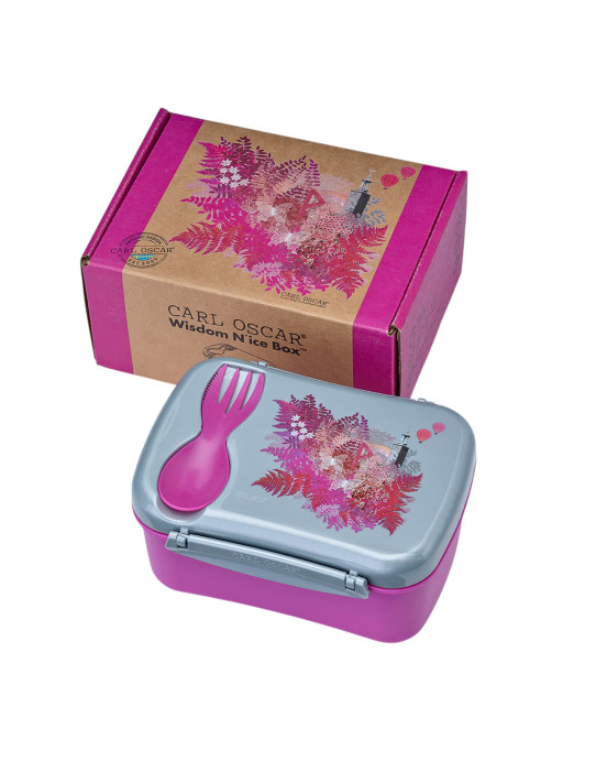 CARL OSCAR. Φαγητοδοχείο με παγοκύστη Wisdom N'ice Box Αγάπη - Μωβ