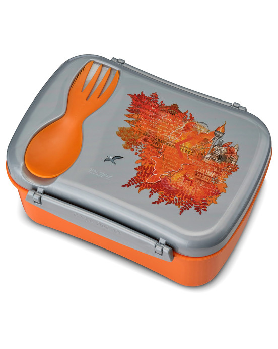 CARL OSCAR. Φαγητοδοχείο με παγοκύστη Wisdom N'ice Box Φωτιά - Πορτοκαλί