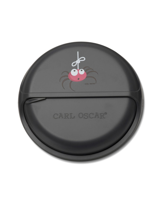 CARL OSCAR. Φαγητοδοχείο στρογγυλό με θήκες O15εκ. SnackDISC™ Αράχνη - Γκρι