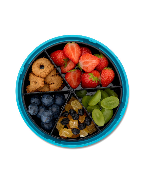 CARL OSCAR. Φαγητοδοχείο στρογγυλό με θήκες O15εκ. SnackDISC™ Καμηλοπάρδαλη - Τιρκουάζ