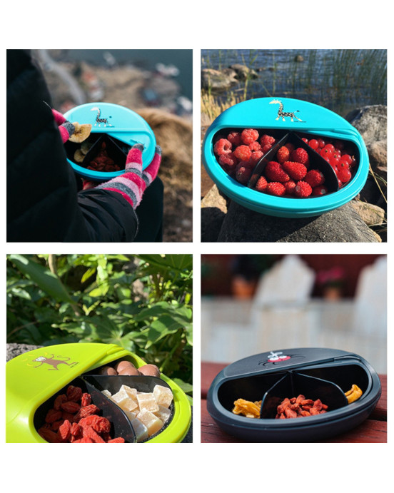 CARL OSCAR. Φαγητοδοχείο στρογγυλό με θήκες O15εκ. SnackDISC™ Τάρανδος - Πορτοκαλί