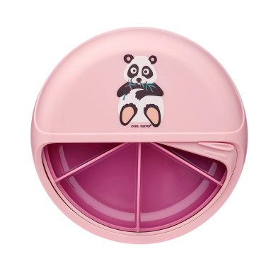 CARL OSCAR. Φαγητοδοχείο στρογγυλό με θήκες O15εκ. SnackDISC™ Πάντα - Ροζ