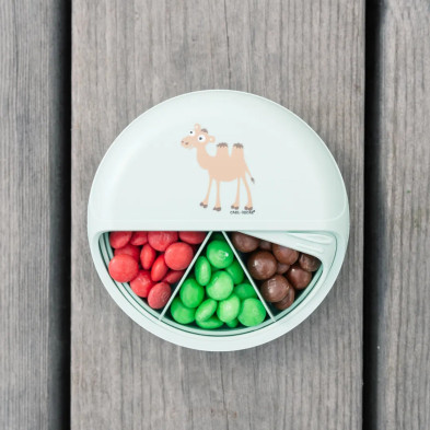 CARL OSCAR. Φαγητοδοχείο στρογγυλό με θήκες O15εκ. SnackDISC™ Πάντα - Ροζ