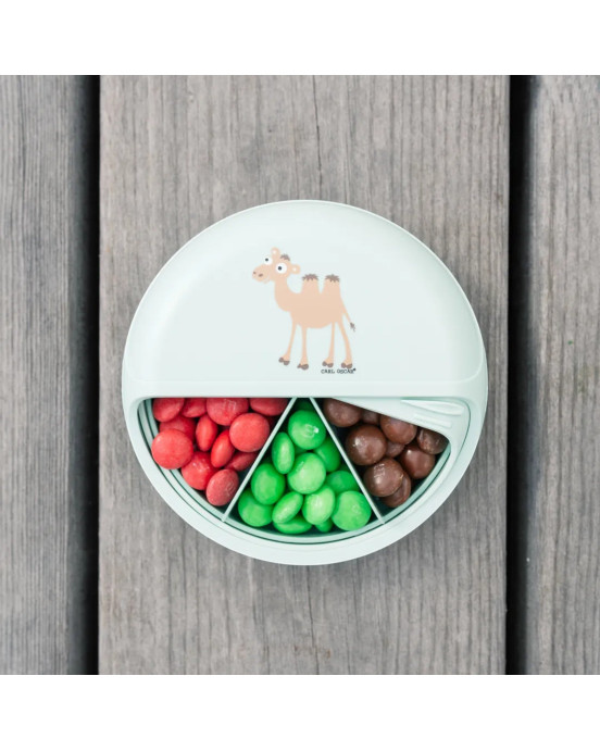 CARL OSCAR. Φαγητοδοχείο στρογγυλό με θήκες O15εκ. SnackDISC™ Πάντα - Ροζ