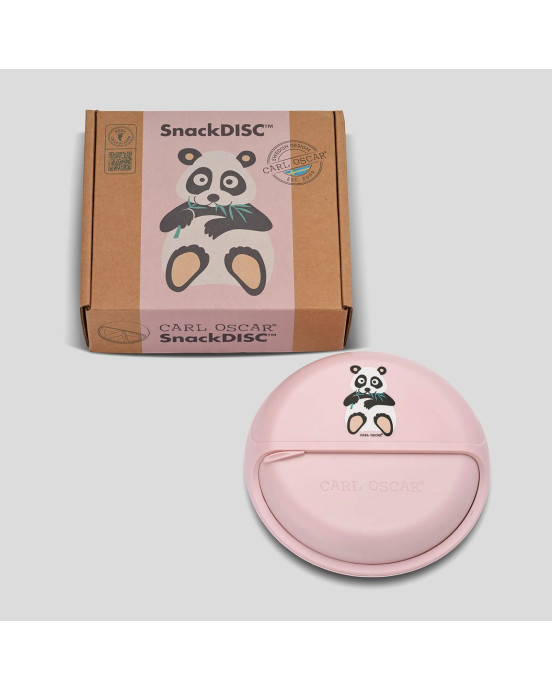 CARL OSCAR. Φαγητοδοχείο στρογγυλό με θήκες O15εκ. SnackDISC™ Πάντα - Ροζ