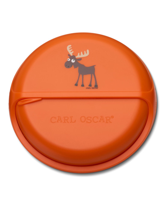 CARL OSCAR. Φαγητοδοχείο στρογγυλό με θήκες O18εκ. BentoDISC™ Τάρανδος - Πορτοκαλί