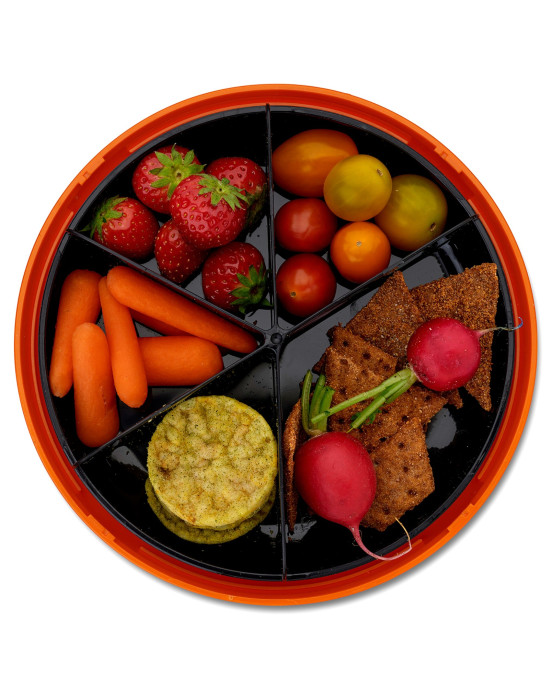 CARL OSCAR. Φαγητοδοχείο στρογγυλό με θήκες O18εκ. BentoDISC™ Τάρανδος - Πορτοκαλί