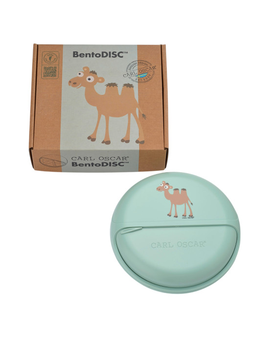 CARL OSCAR. Φαγητοδοχείο στρογγυλό με θήκες O18εκ. BentoDISC Καμήλα - Πράσινο