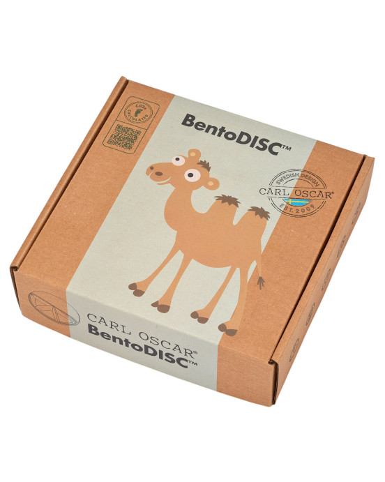 CARL OSCAR. Φαγητοδοχείο στρογγυλό με θήκες O18εκ. BentoDISC Καμήλα - Πράσινο