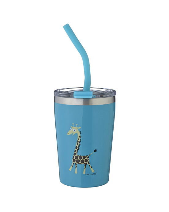 CARL OSCAR. Ανοξείδωτο ποτήρι θερμός (tumbler) 250ml Καμηλοπάρδαλη - Τιρκουάζ