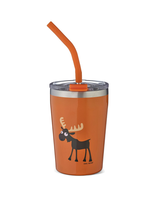 CARL OSCAR. Ανοξείδωτο ποτήρι θερμός (tumbler) 250ml Τάρανδος - Πορτοκαλί