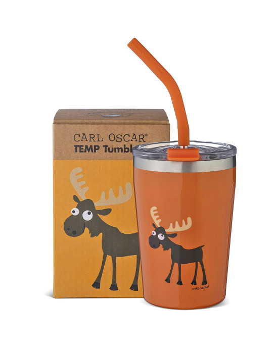 CARL OSCAR. Ανοξείδωτο ποτήρι θερμός (tumbler) 250ml Τάρανδος - Πορτοκαλί
