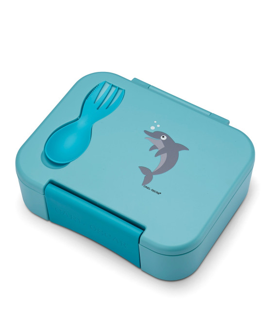 CARL OSCAR. Φαγητοδοχείο με χωρίσματα BentoBOX Δελφίνι - Μπλε