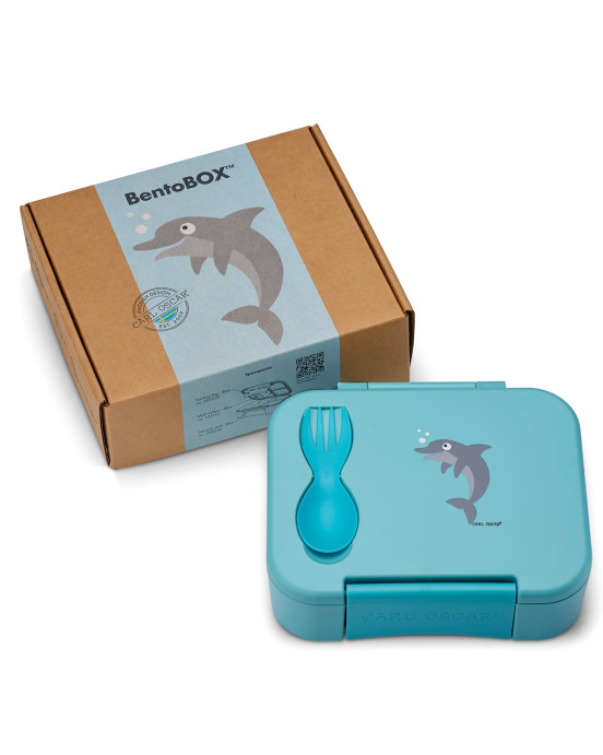 CARL OSCAR. Φαγητοδοχείο με χωρίσματα BentoBOX Δελφίνι - Μπλε
