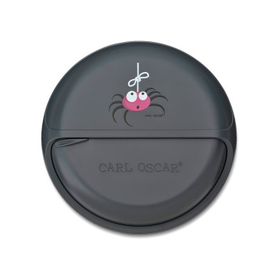 CARL OSCAR. Φαγητοδοχείο στρογγυλό με θήκες O12εκ. MiniDISC Αράχνη - Γκρι