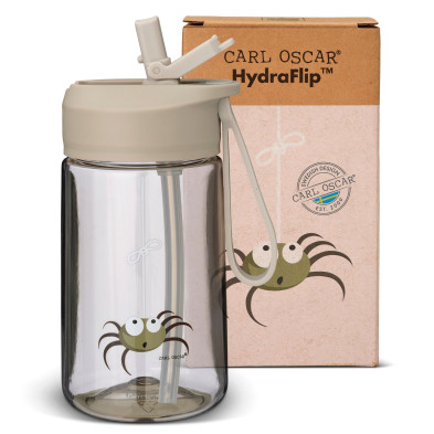 CARL OSCAR. Παιδικό μπουκάλι 400ml HydraFlip Αράχνη - Γκρι
