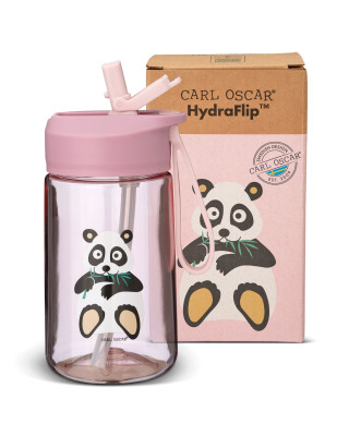 CARL OSCAR. Παιδικό μπουκάλι 400ml HydraFlip Πάντα - Ροζ