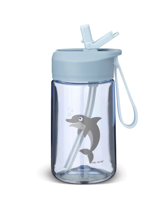 CARL OSCAR. Παιδικό μπουκάλι 400ml HydraFlip Δελφίνι - Μπλε