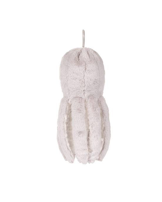 FLOW. Υφασμάτινο χταπόδι Olly με λευκούς ήχους & μουσική (απαλό γκρι)